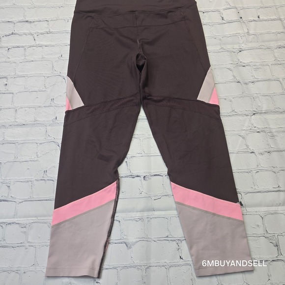 Calvin Klein Performance Pants - Calvin Klein Performance Womens XL Purple Colorblock Wicking Leggings PF8P9533